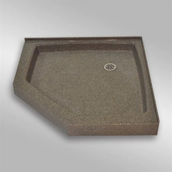 42"x42" NEO Angle Shower Base Carioca Stone The Marble Factory