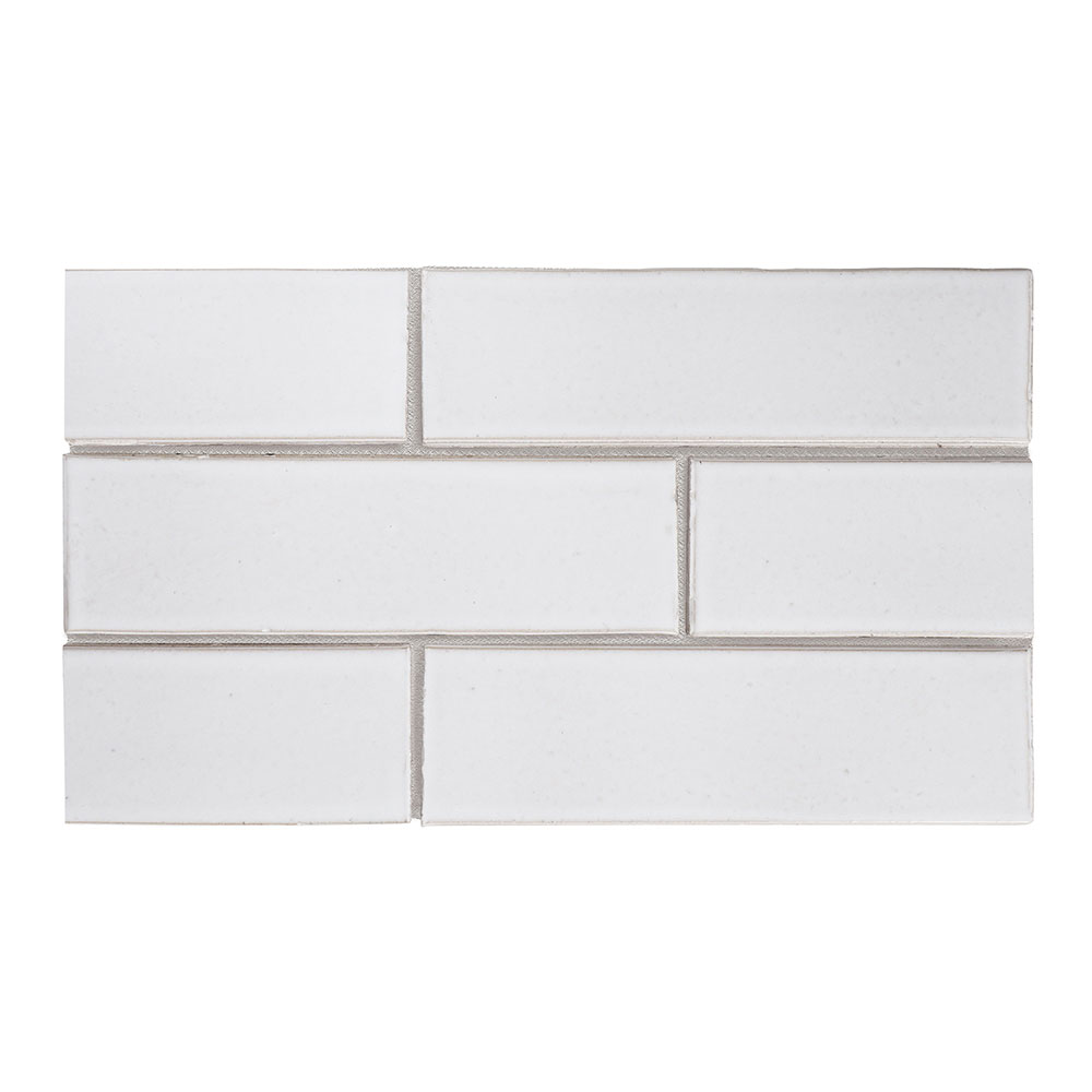 White Brick Gloss Ceramic Tile 2 1/8x7 1/2x1/2 Ceramic Flooring
