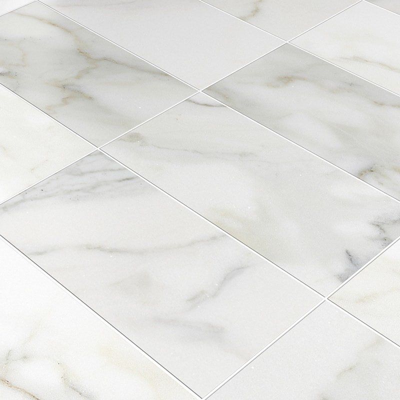 Calacatta Gold Honed Marble Tile 12x24x3/8 Marble Flooring White