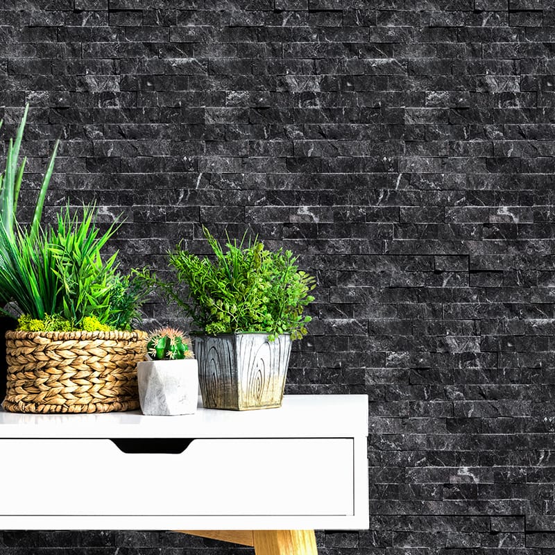 Black Wall Decos Marble Accent Tiles 6×24 Marble Systems, Marble