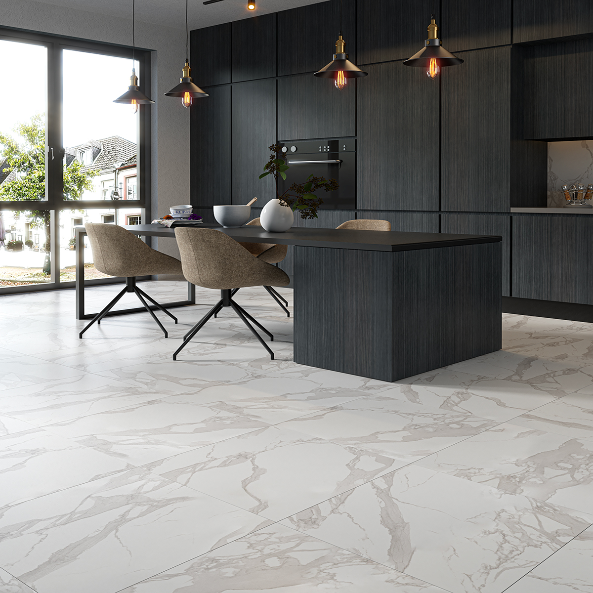 Statu Matte Porcelain Tile 24x24x5/16 Porcelain Flooring White