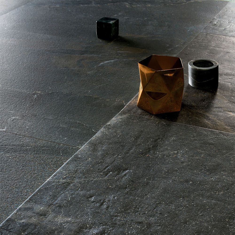 Dark Matte Porcelain Tile 24x24x3/8 Porcelain Flooring Black