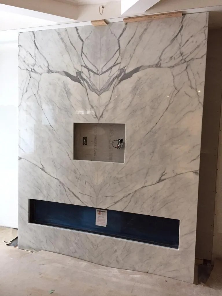 Fireplace Statuario Bookmatched Marble Trend Marble, Granite