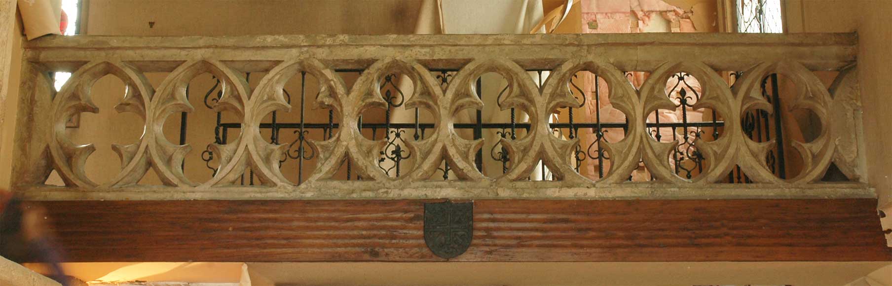 Antique gothic stone banister stairs and banisters