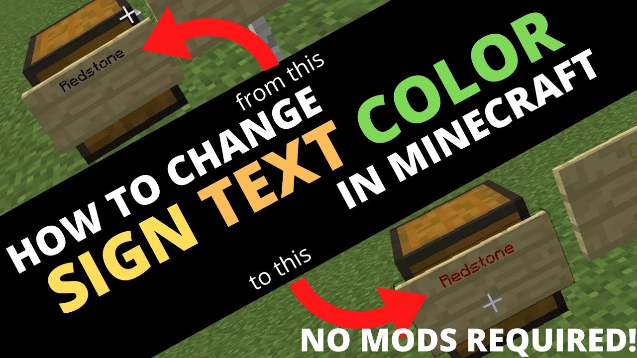How To Change Sign Text Color In Minecraft No Mods Required