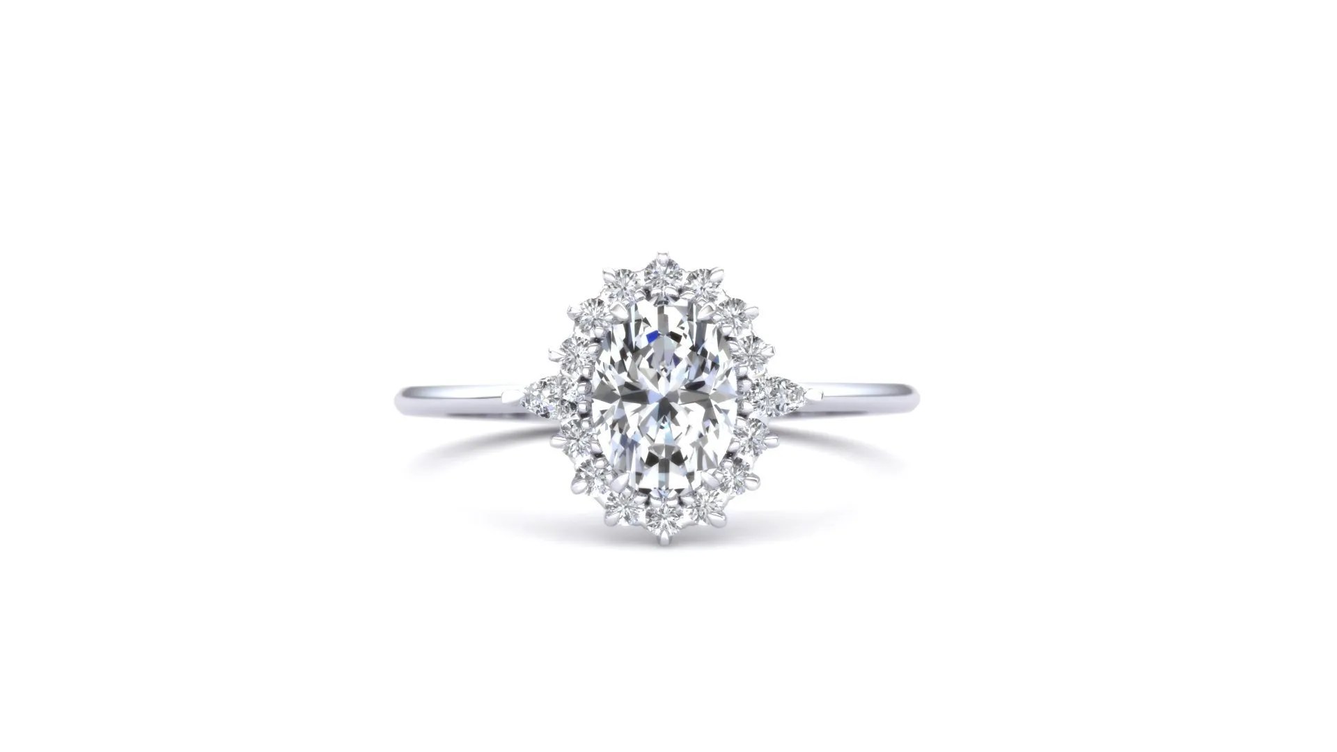 18ct White Solitaire Engagement Ring Margaret A King