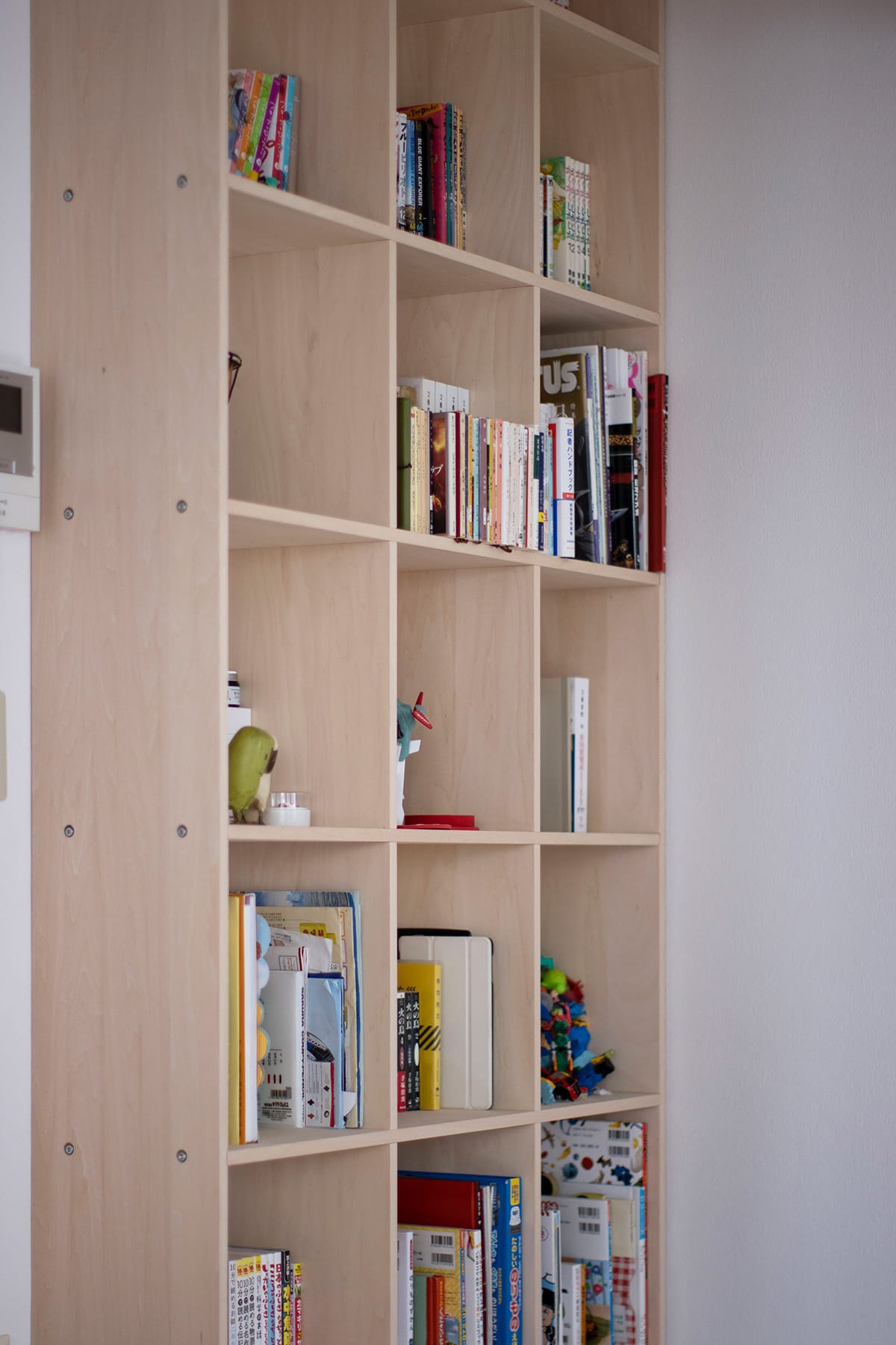 背板仕様による3列の本棚 Shelf 壁一面の本棚 奥行250mm マルゲリータ使用事例