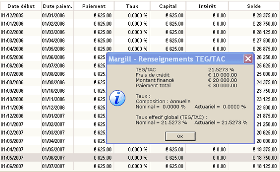 Margill Calcul de prêts avec le logiciel