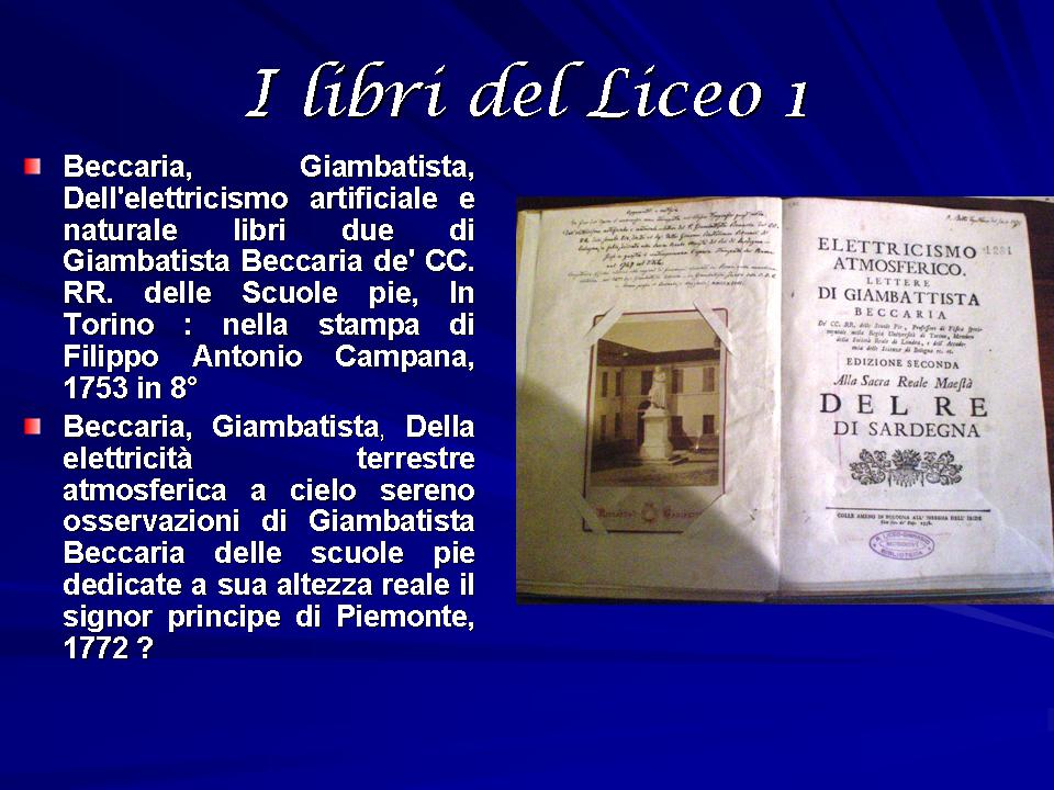 I libri di Beccaria a Mondovì MARGUTTE