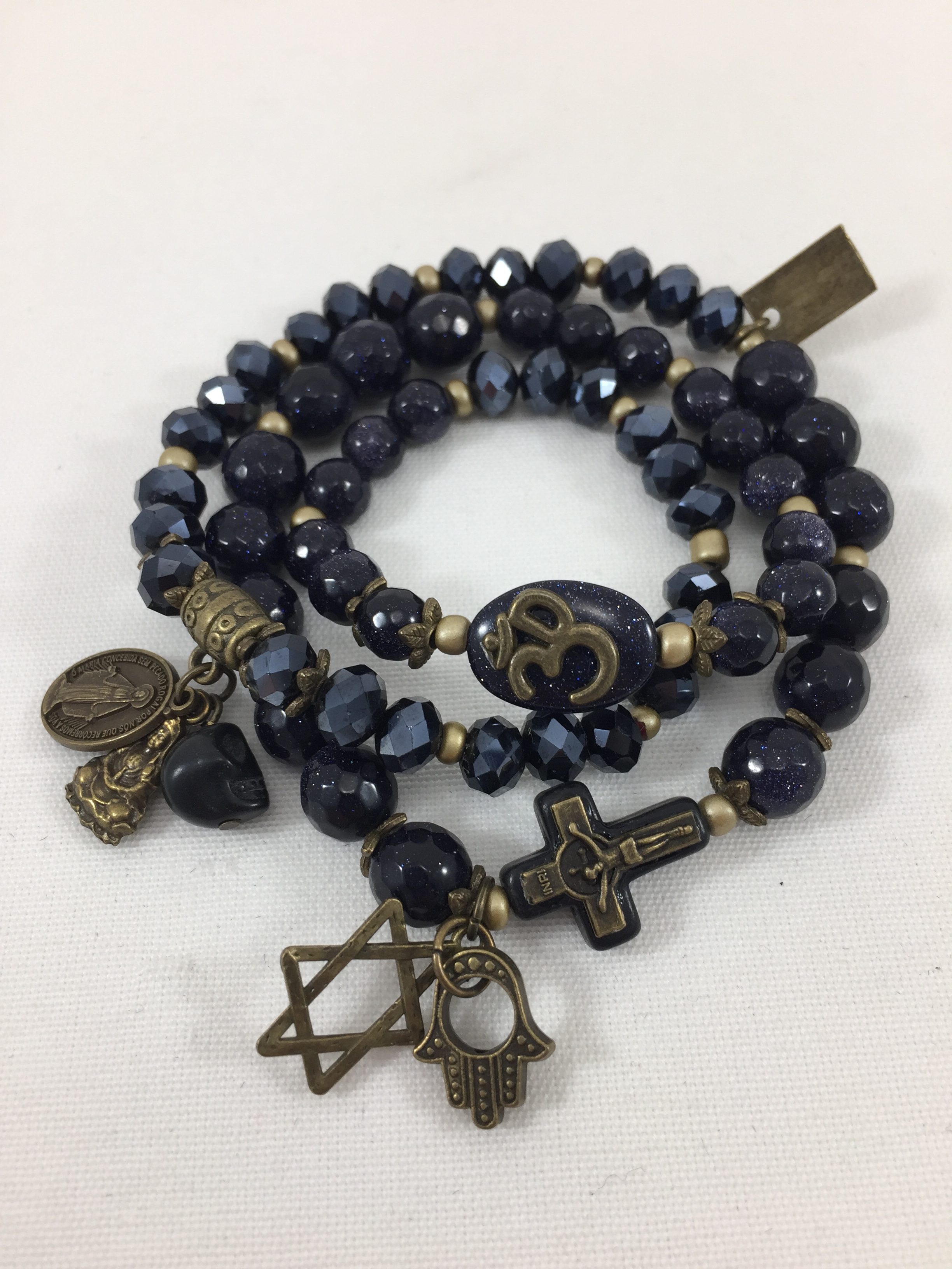 Bracelet T'as Vu La Vierge Night Blue Marie K Bijoux Fantaisies