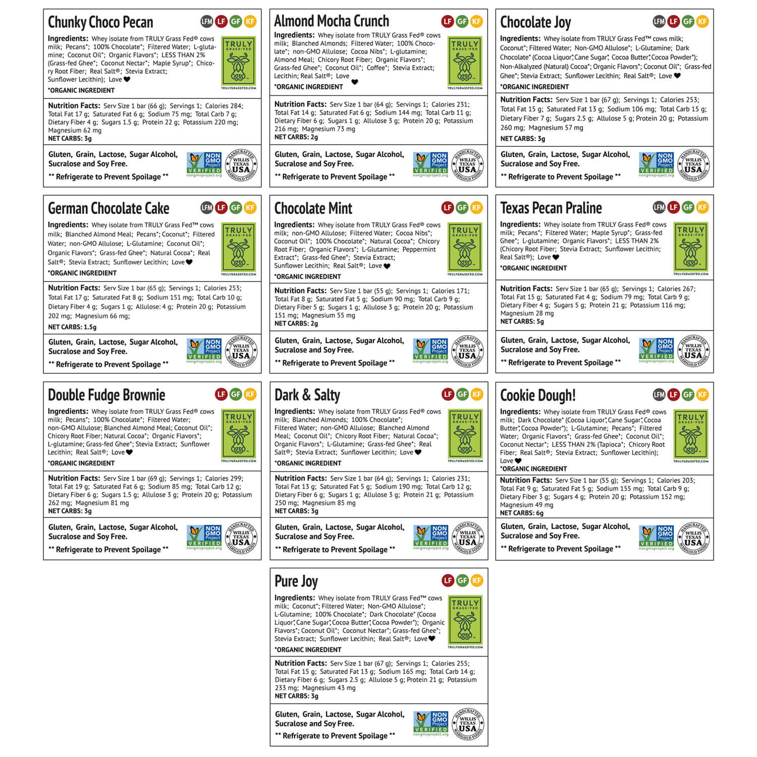 Lectin Free Bar Sampler Pack (1 dozen bars) MariGold Foods