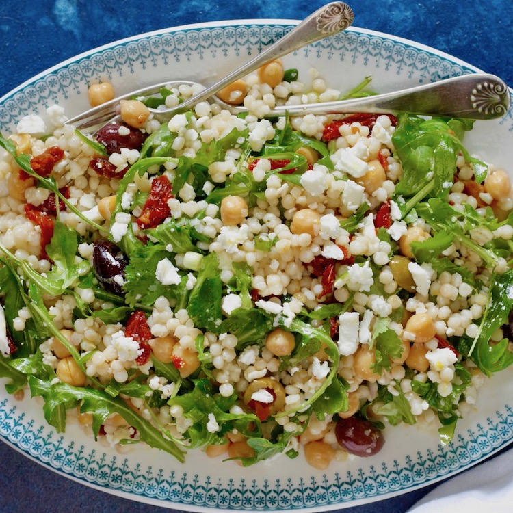Healthy Mediterranean Couscous Salad with Lemon Vinaigrette Marilena