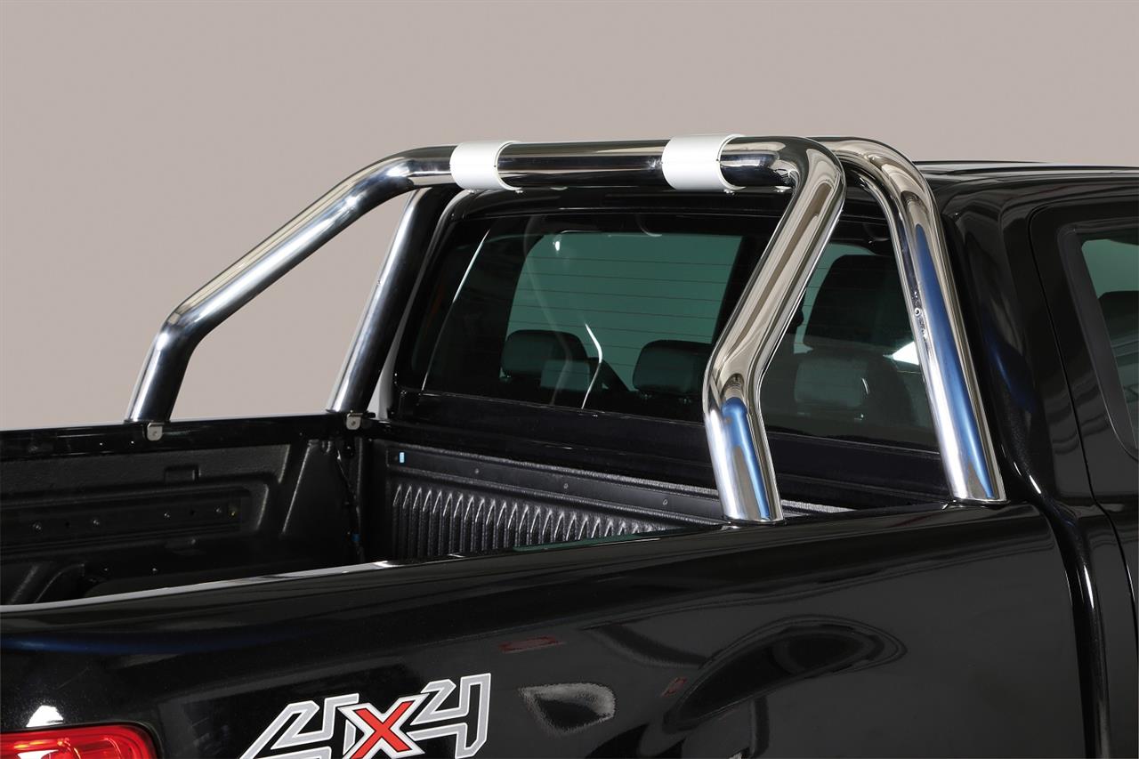 R295 ROLL BAR INOX DOUBLE TUBE INOX NEW STYLE Ø 76 FORD RANGER DC