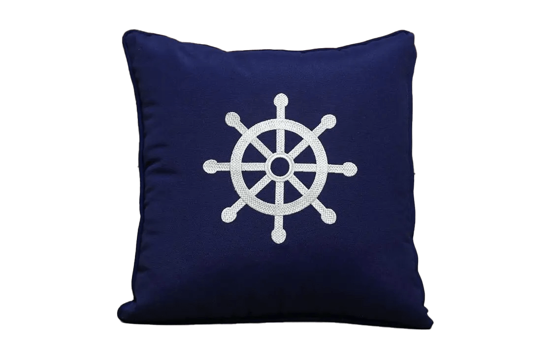 Yacht Pillow Gemici Dümeni Detaylı Kare Kırlent