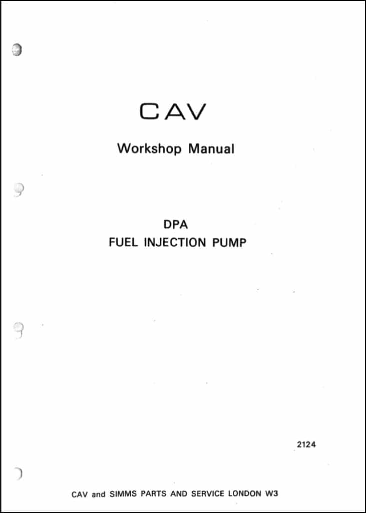 CAV DPA Diesel Injection Pump Manual MARINE DIESEL BASICS