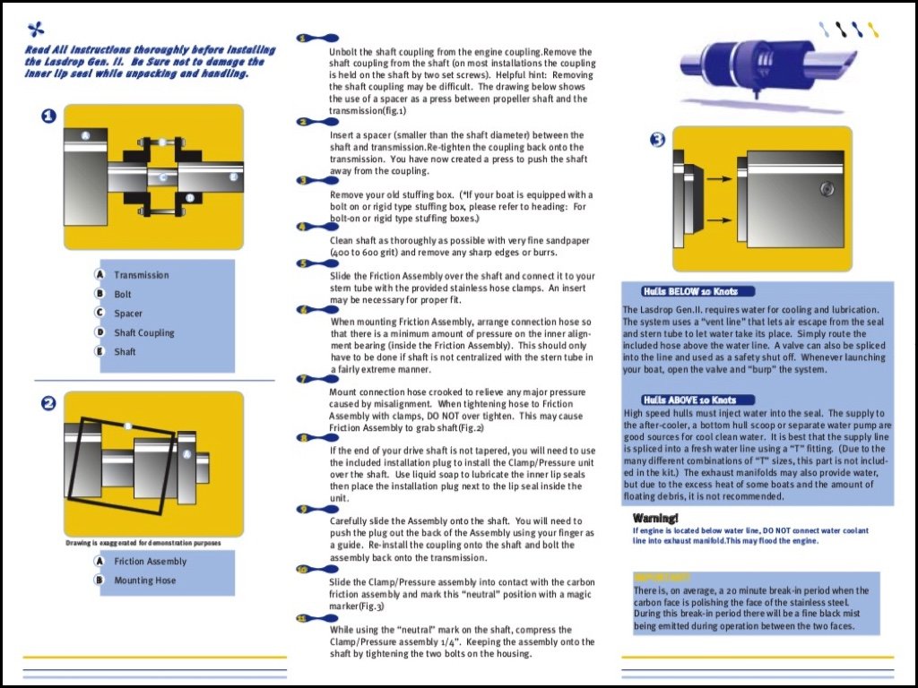 Lasdrop Gen2 shaft seal Installation Instructions MARINE DIESEL BASICS