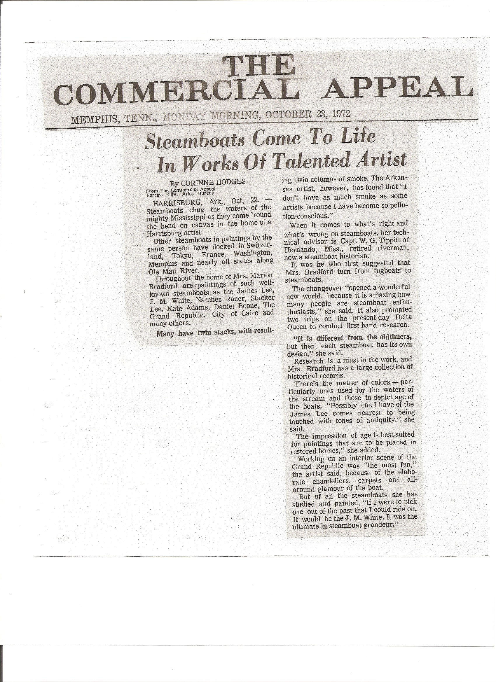 In the Press Marion Sue Bradford Thompson
