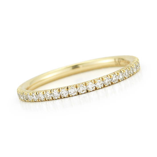 One Point Micro Pave Diamond Band 18K Yellow Gold Marisa Perry by