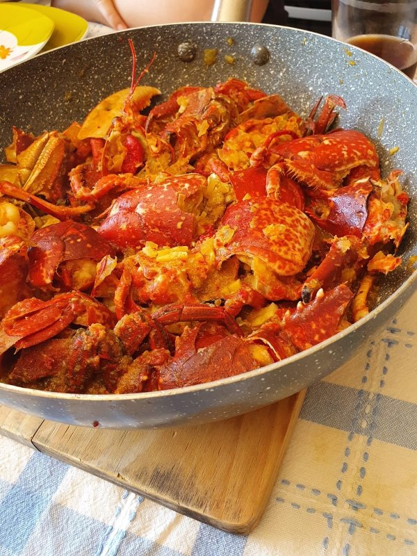 WOK DE NÉCORA Y BOGAVANTE AL COÑAC Receta Mariscos O grove