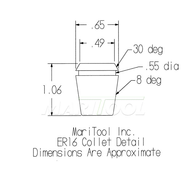 ER 16 COLLET SET 11 PIECE ENGLISH COLLETS MariTool