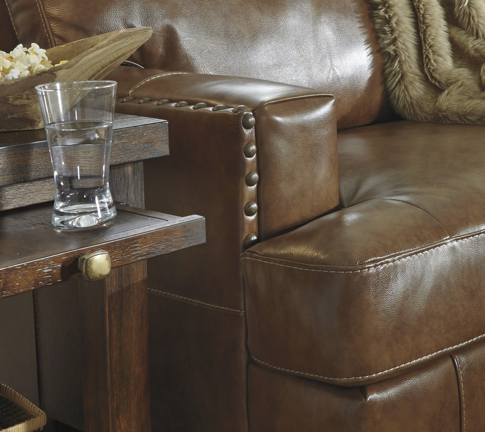 Vincenzo Nutmeg Leather Sectional Marjen of Chicago Chicago