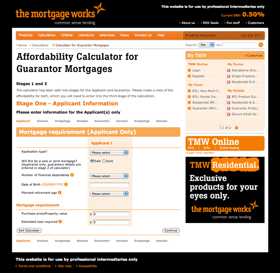 The Mortgage Works website Archive markmaking*