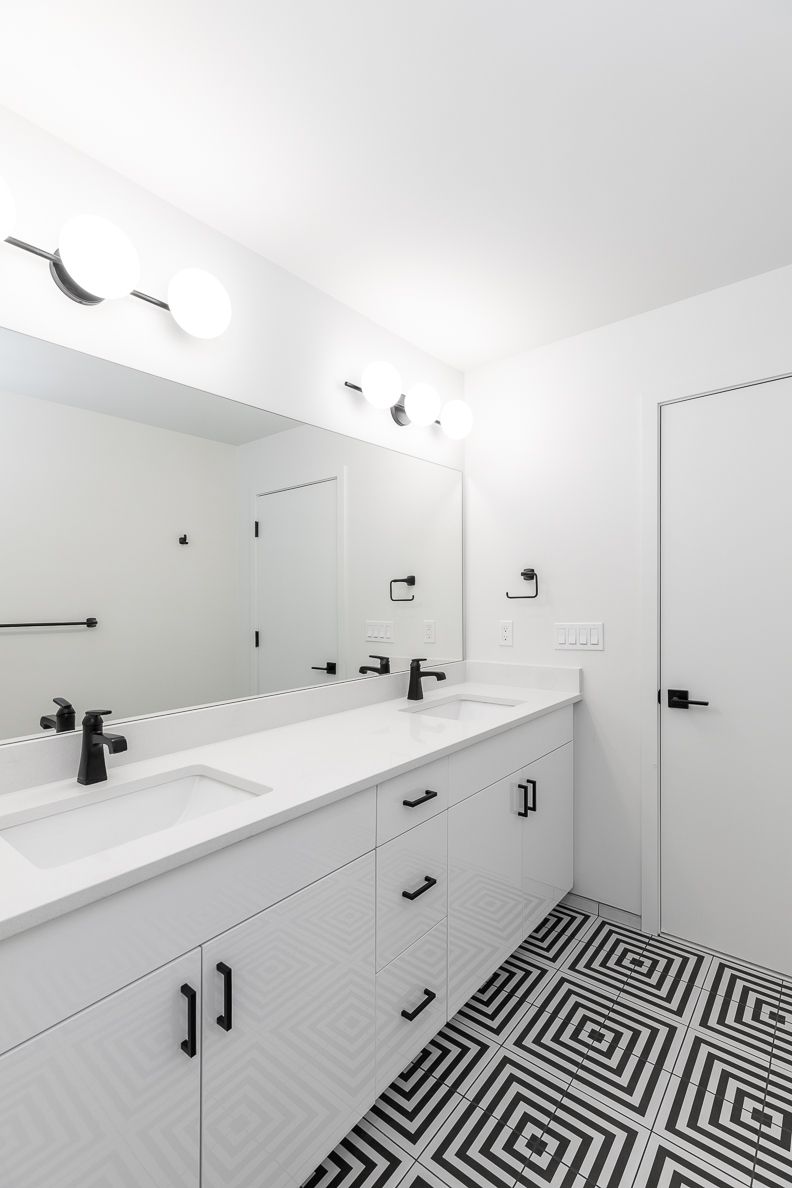 Hall bathroom vanities Mark Adler Custom Homes