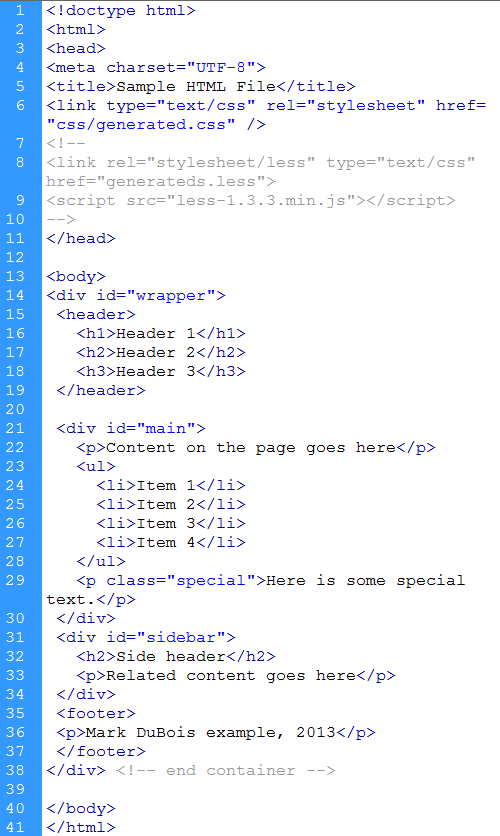 LESS CSS Mark DuBois log