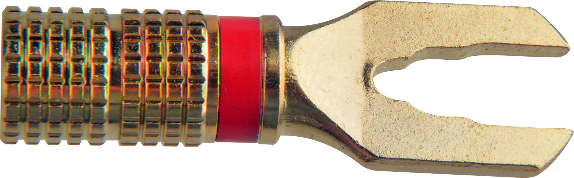 Deluxe Gold Spade Connector RED