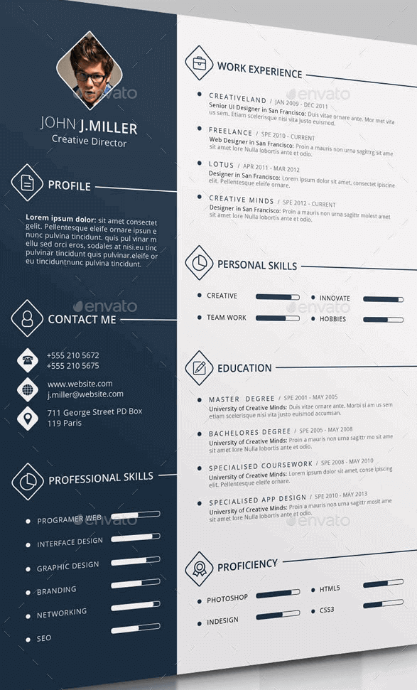 50 Mejores Plantillas de Curriculum Vitae Gratis para Descargar [Word, PSD]