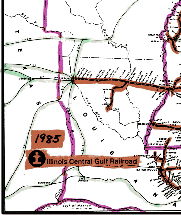 Illinois Central Gulf Railroad Map Illinois Central 1985 System Map