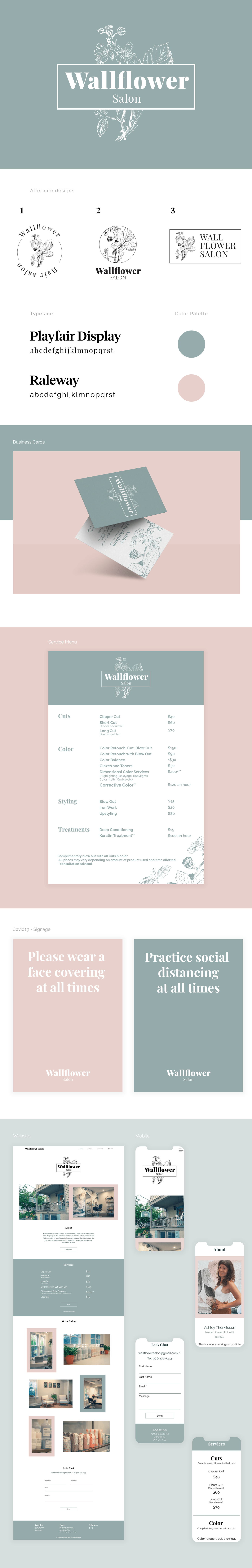 Wallflower Salon Branding Mark Fournell Graphic Designer