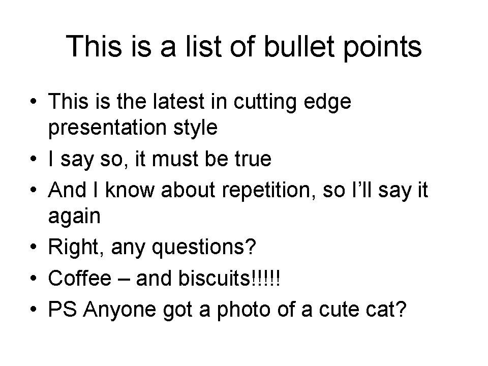 I'm starting to pine for bullet points
