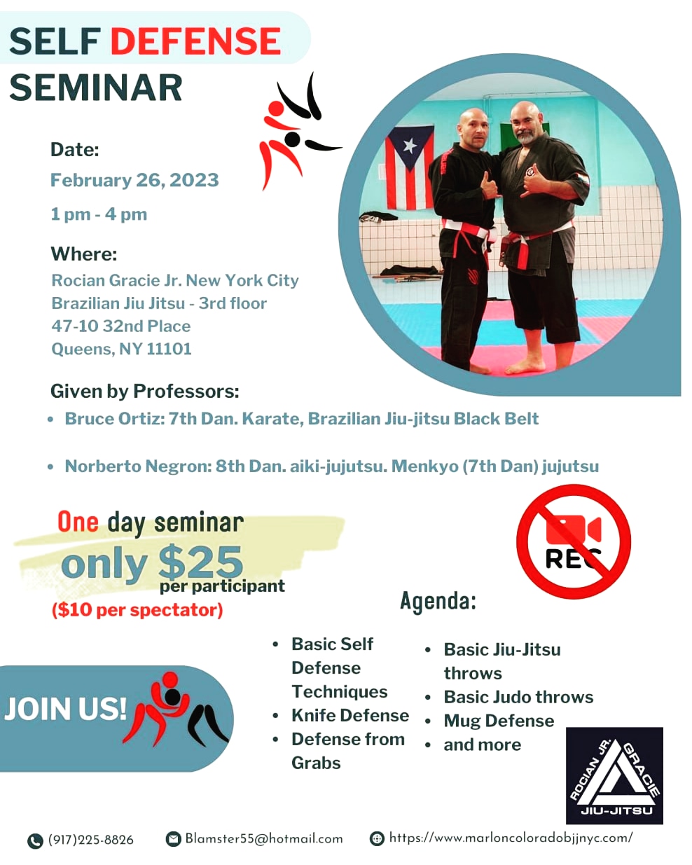 NYC SelfDefense Seminar, Knife, Mug Defense, Judo, JiuJitsu