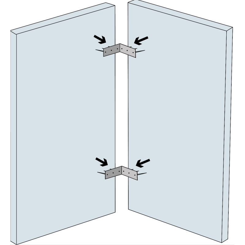 Perpendicular brackets for boards
