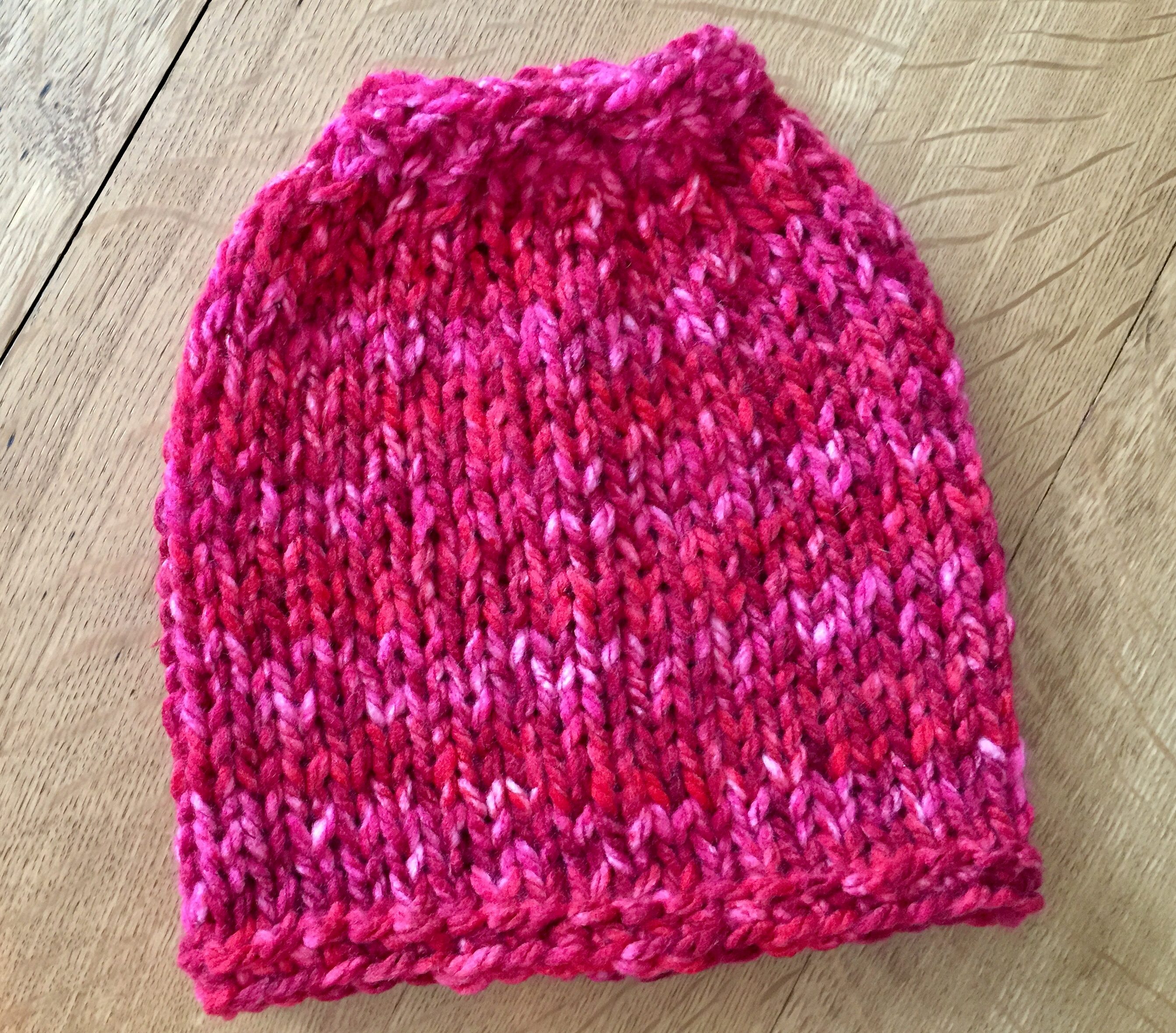 Chunky Knit Messy Bun Hat Pattern