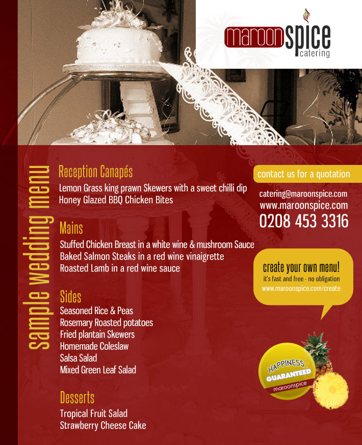 Maroon Spice West Indian Caribbean Caterers in London available for