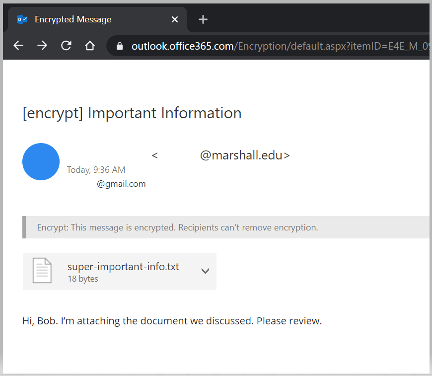 Sending Encrypted Email