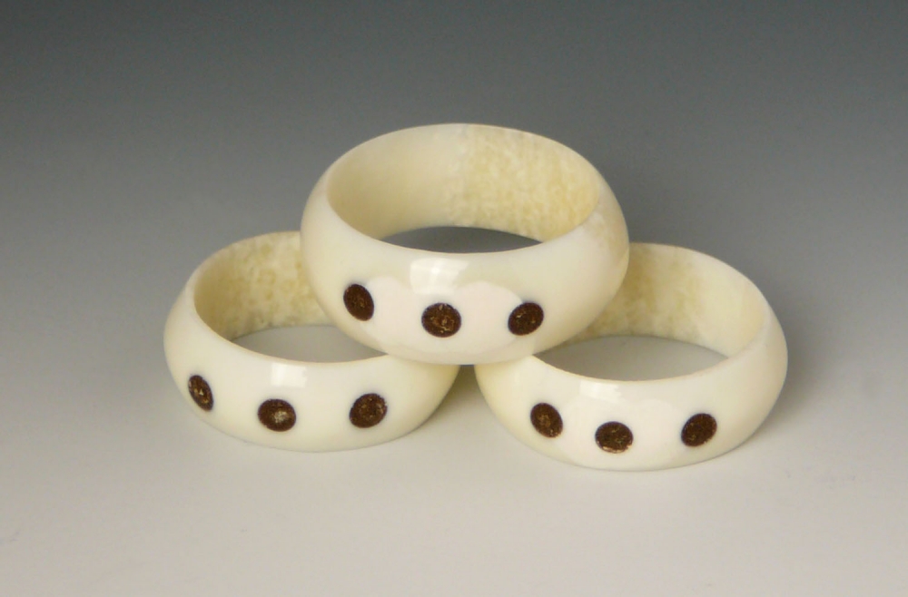 Ivory Rings with Mammoth Ivory Inlay Matthew Tiulana Maruskiya's of
