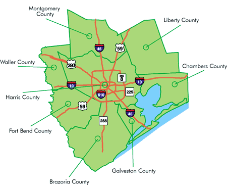 Houston Map Of Counties