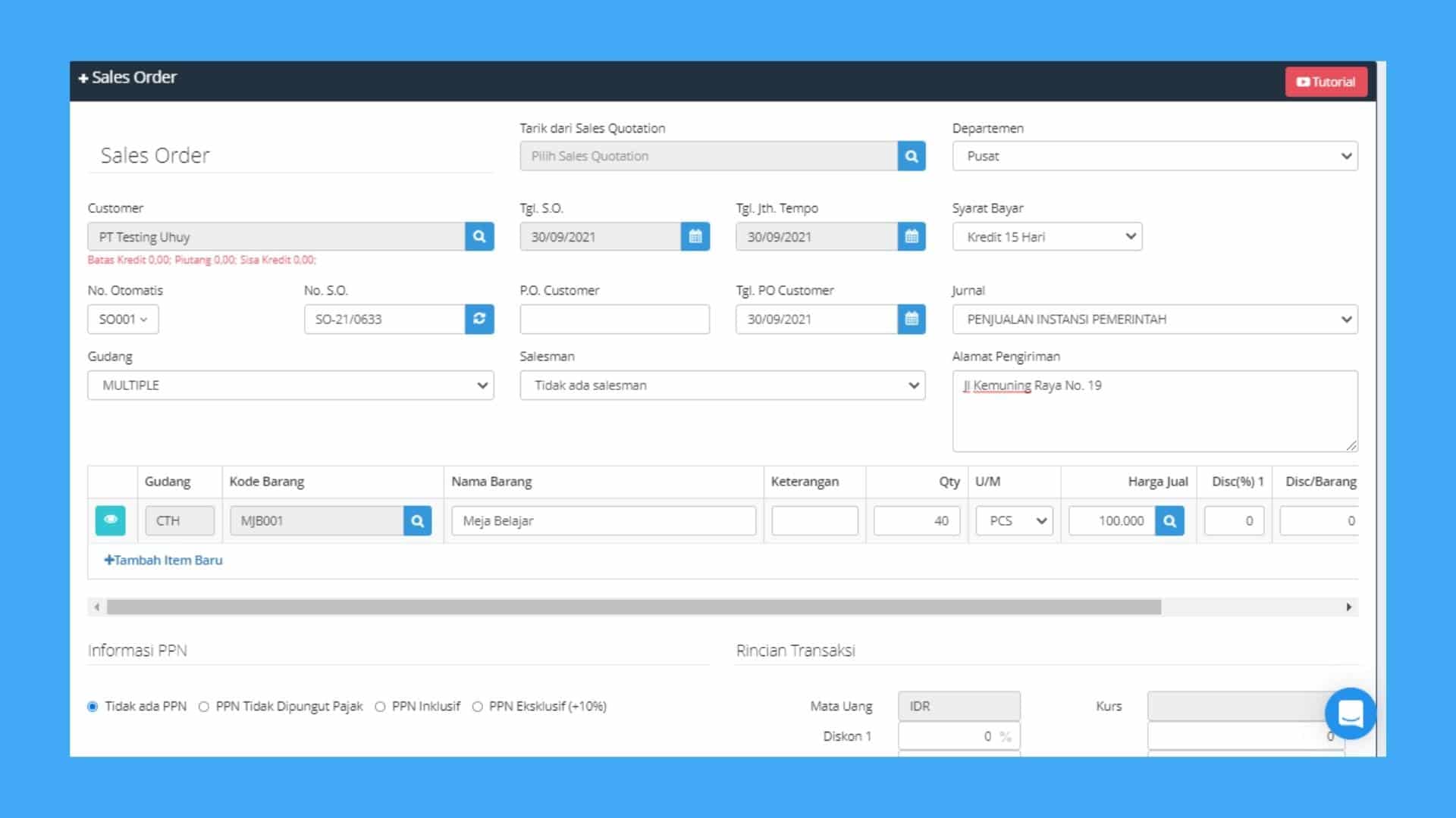 Work Order dan Rekomendasi Softwarenya