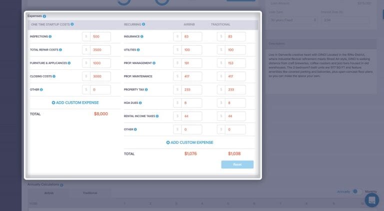 Investment Property Cash Flow Calculator Mashvisor