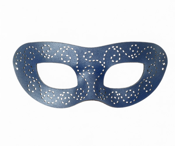 Pearlescent Blue Authentic Leather Masquerade Mask