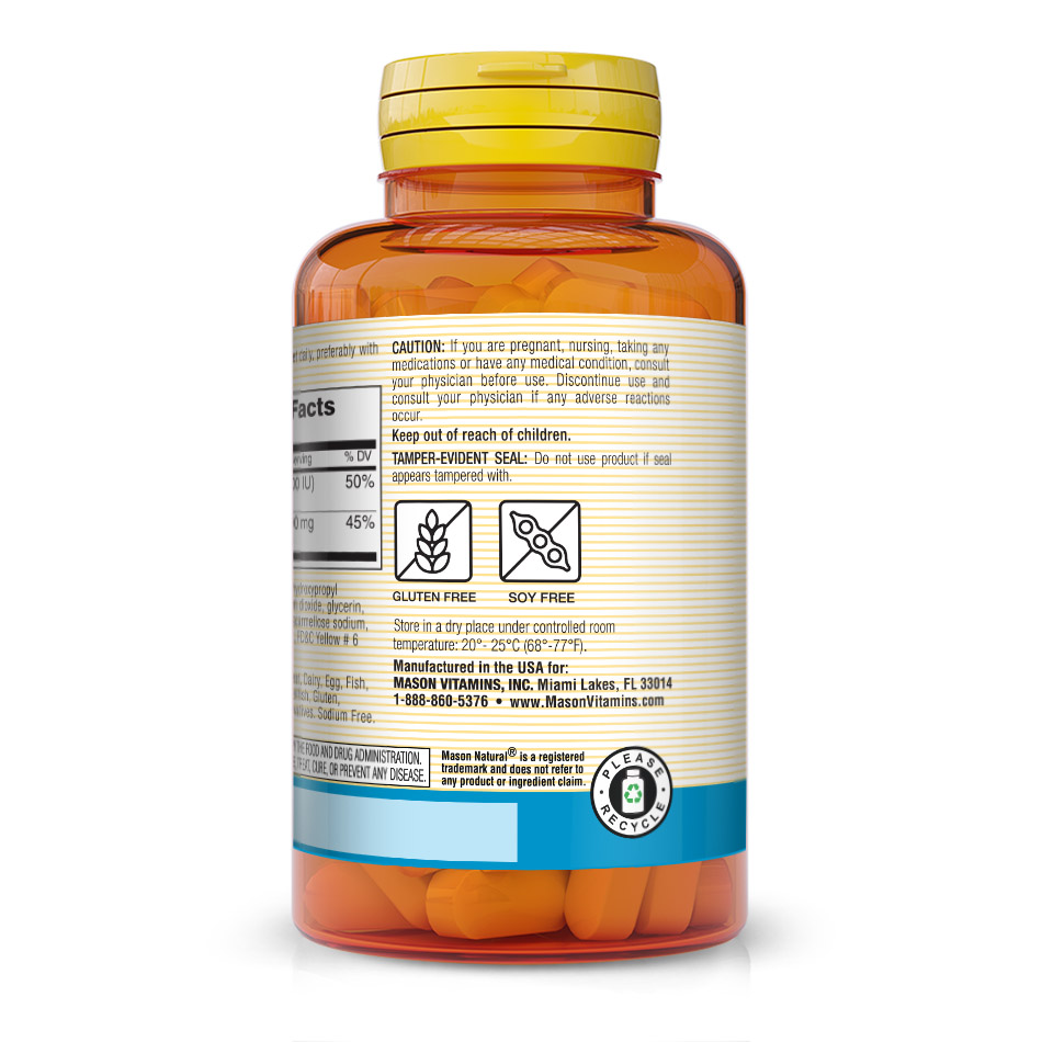 Calcium 600 mg Plus Vitamin D 3 Mason Vitamins