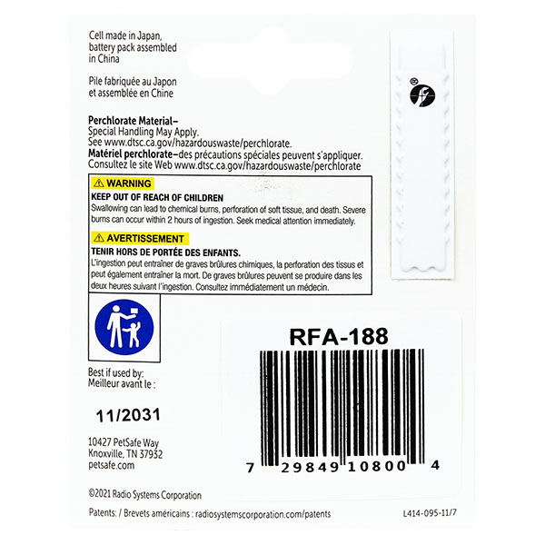 Petsafe RFA188 Dog Collar Bark Control Battery suitable for all PetSafe Nano Collars, PetSafe
