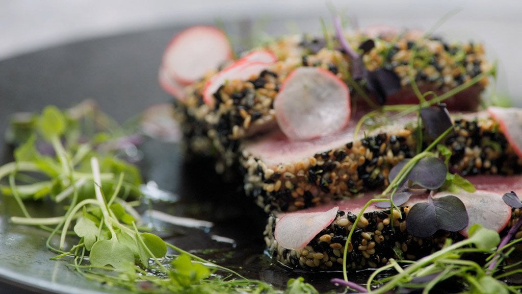 Sesame Crusted Tuna With Cucumber Salad Gordon Ramsay Teaches Cooking