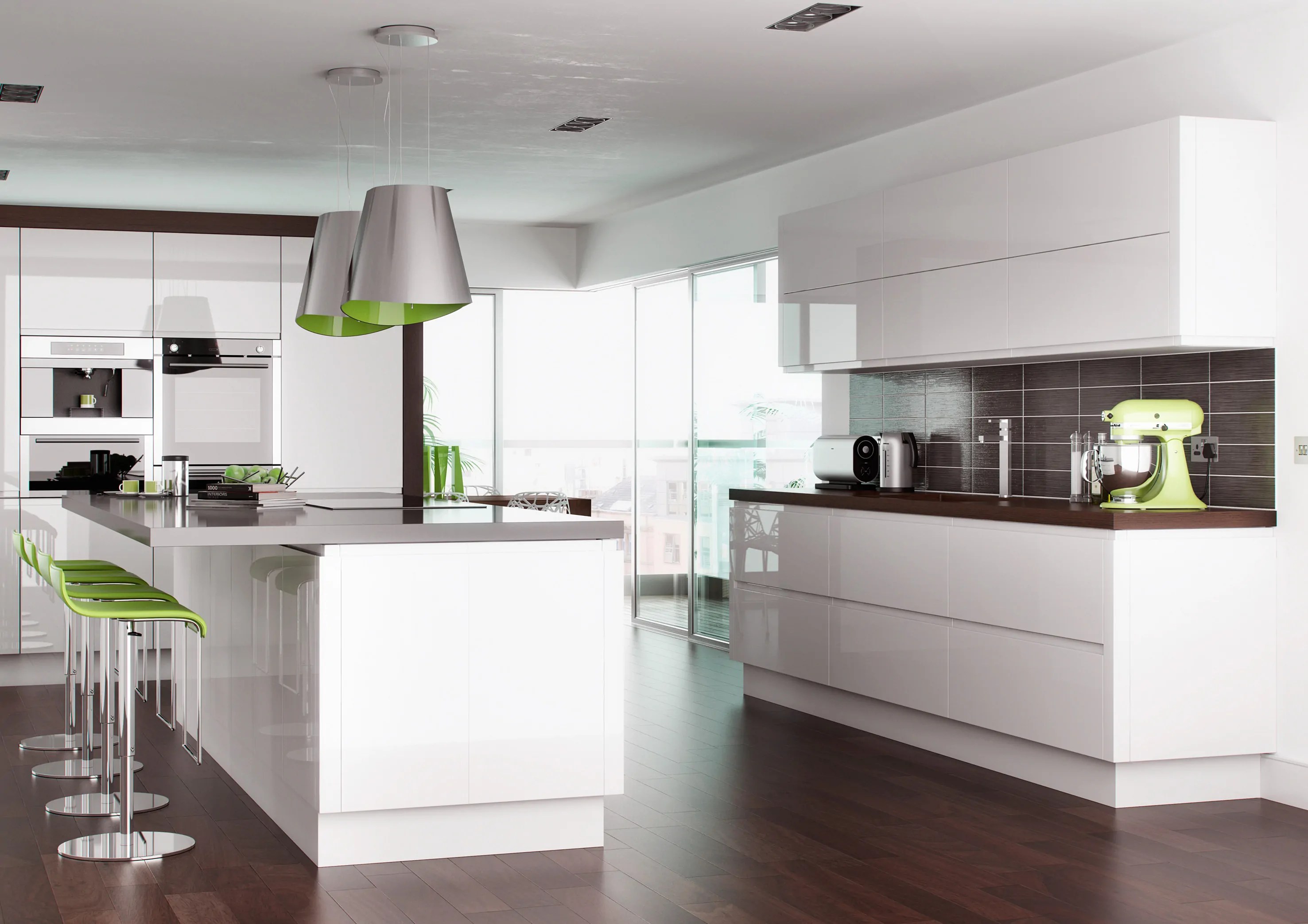contemporary white gloss kitchen