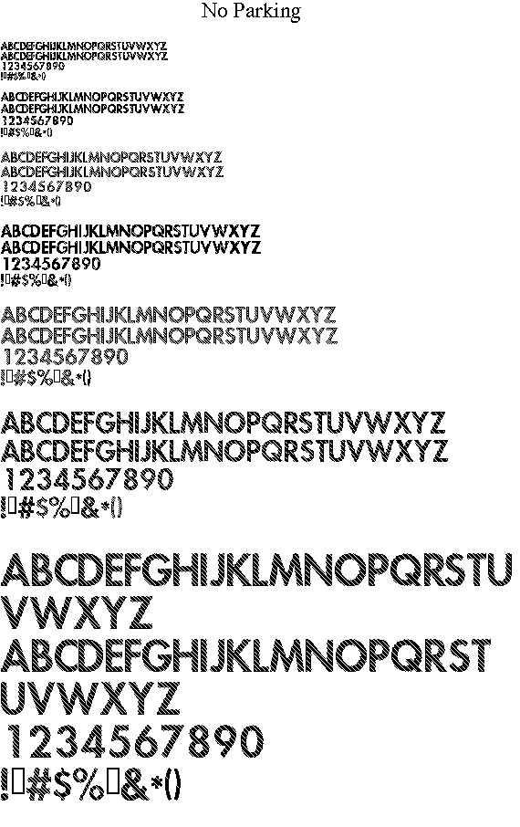 No Parking Font