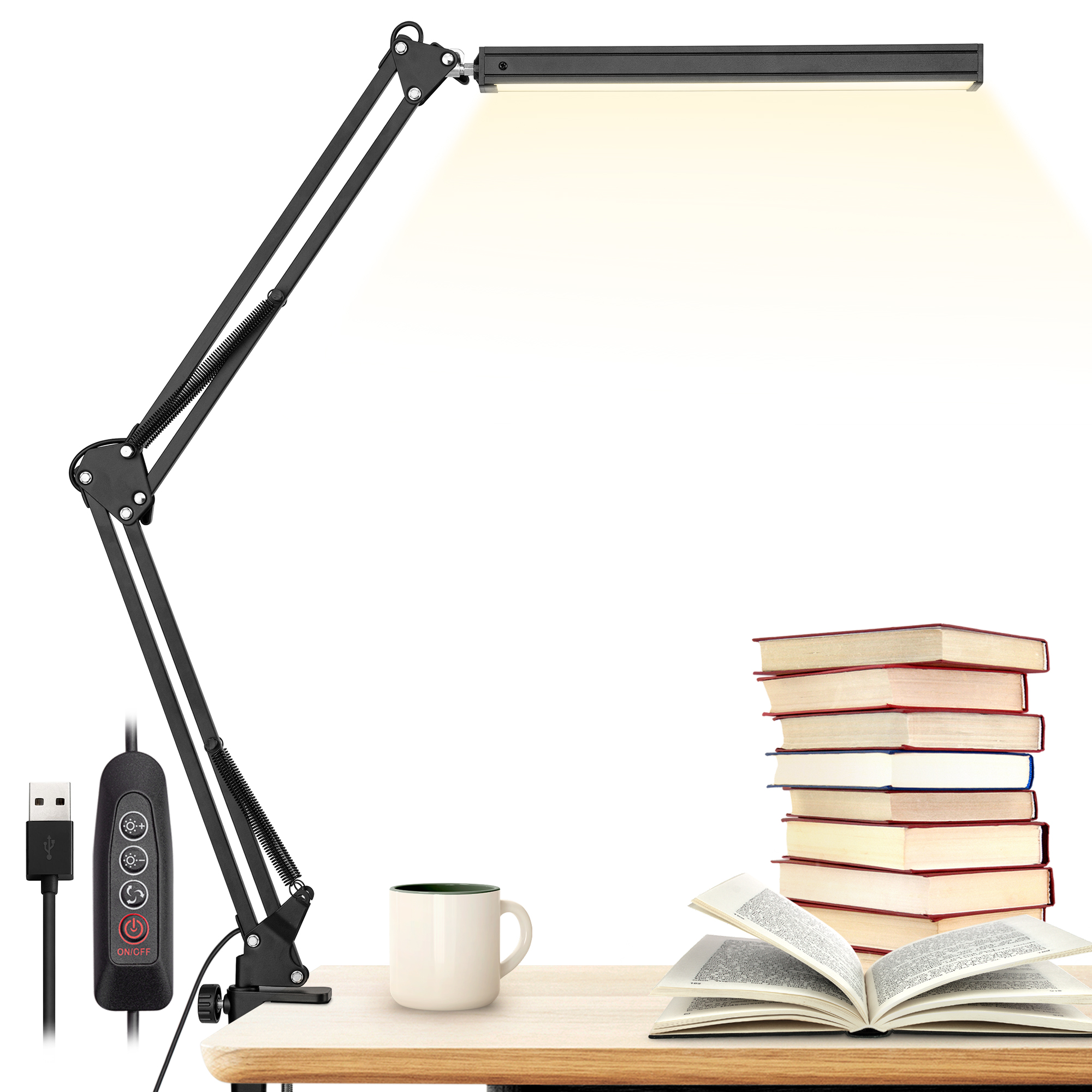 Desk Lamp for Home Office, LED Reading Light w/ Clamp, Study Task