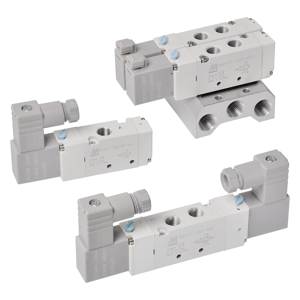 Solenoid Valve 1/8 inch 4 way (5 port) DC24V Single Solenoid MVSC1